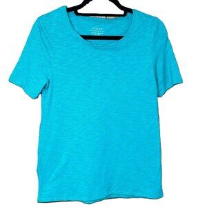 Chico's The Ultimate Tee T-Shirt Women's XS 00 Teal Green Cotton Modal Slub Knit